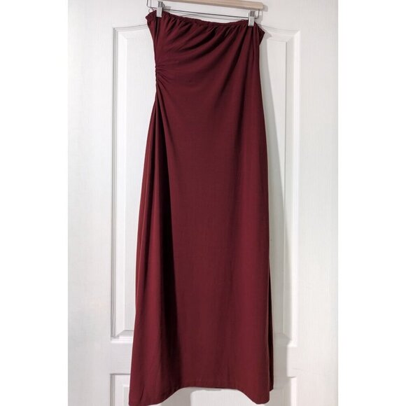 NWT Free People | Hayley Strapless Midi Dress In Russet Acorn - Picture 4 of 10